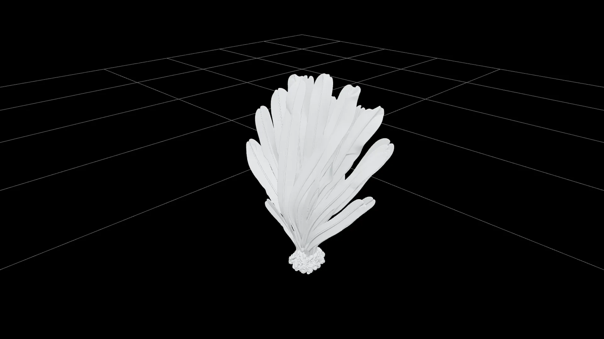Sea Palm Model Flattened Fronds Olive Green Rubbery Texture 3D Model .c4d .max .obj .3ds .fbx .stl .blend 