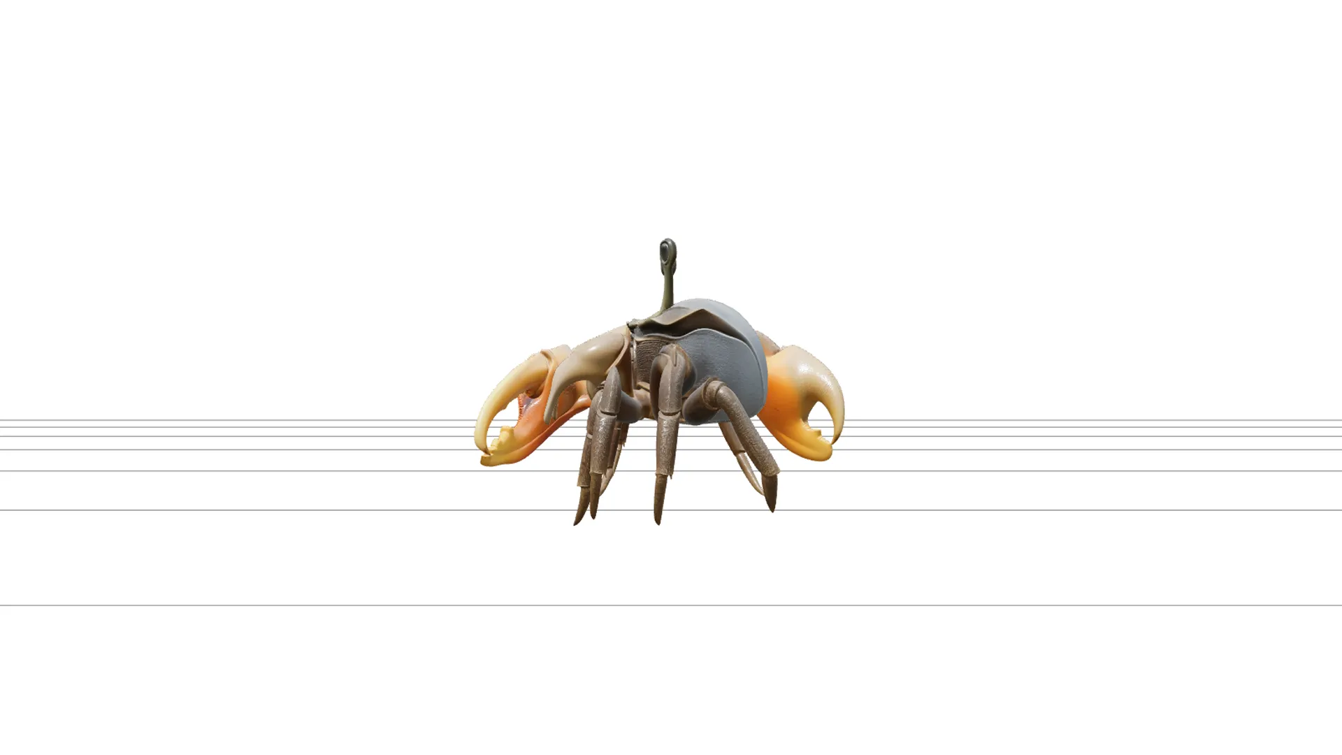 Fiddler Crab Model Detailed Macro Photorealistic High Quality 3D Model .c4d .max .obj .3ds .fbx .stl .blend 