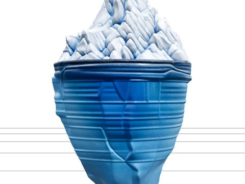 Iceberg Model With Above Below Water Detail Striated Layers 3D Model