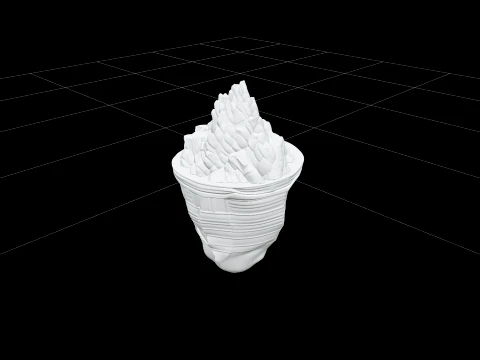 Iceberg Model With Above Below Water Detail Striated Layers 3D Model