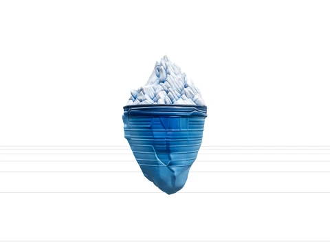 Iceberg Model With Above Below Water Detail Striated Layers 3D Model