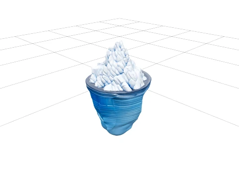 Iceberg Model With Above Below Water Detail Striated Layers 3D Model
