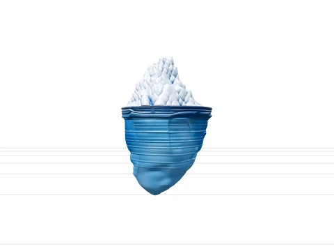 Iceberg Model With Above Below Water Detail Striated Layers 3D Model