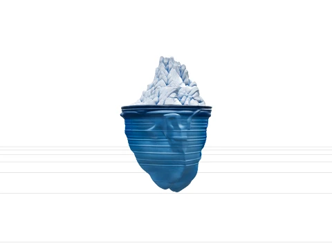 Iceberg Model With Above Below Water Detail Striated Layers 3D Model