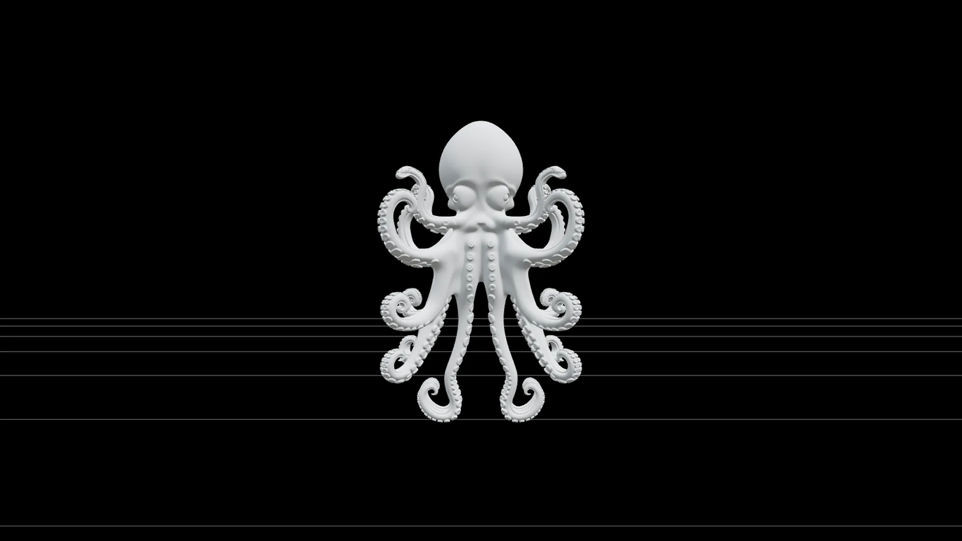 Common Octopus Soft Bulbous Headed Eight Arm Full Body Model 3D Model .c4d .max .obj .3ds .fbx .stl .blend 