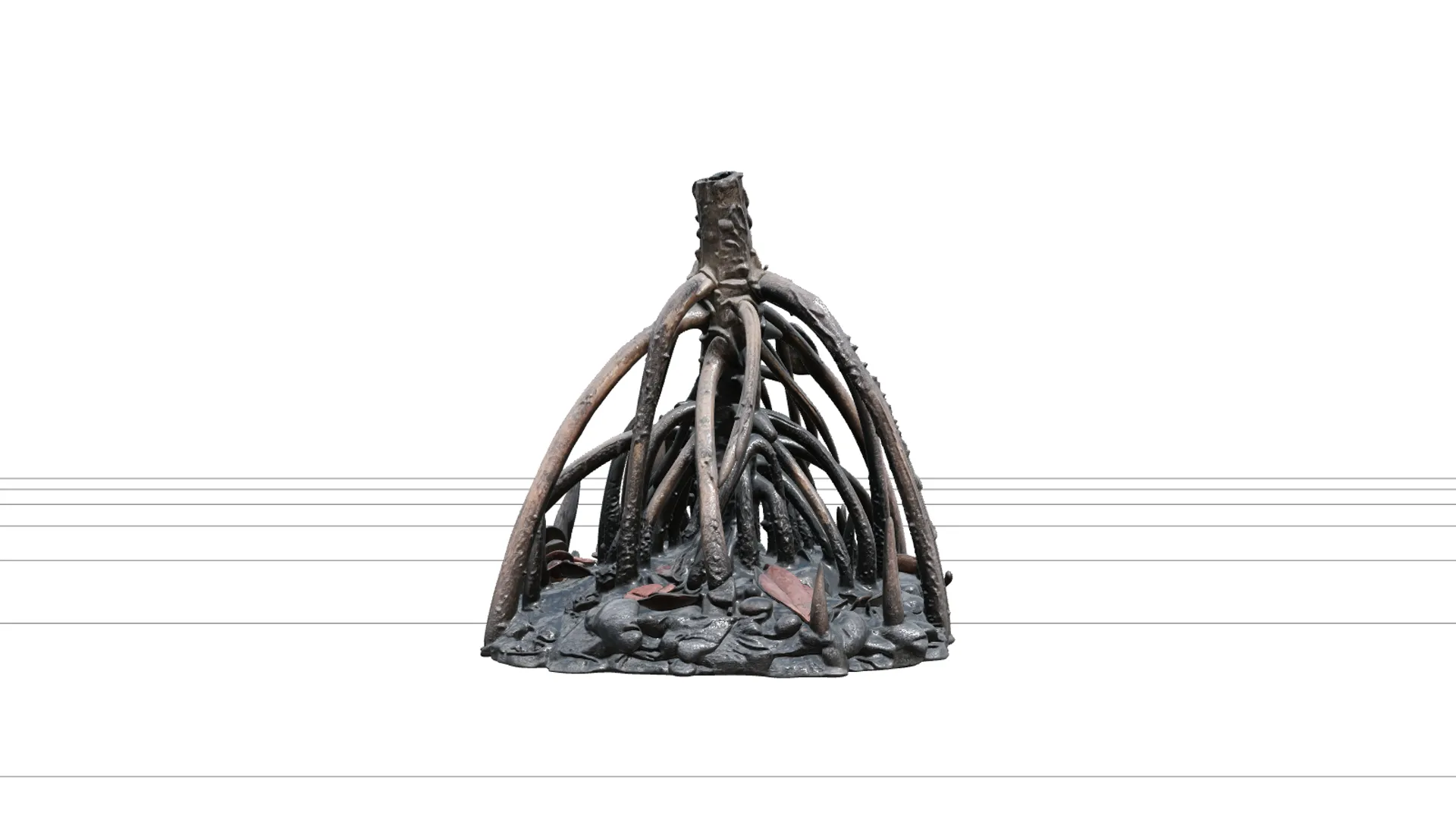 Mangrove Estuary Low Tide Terrain Model with Prop Roots Mud 3D Model .c4d .max .obj .3ds .fbx .stl .blend 