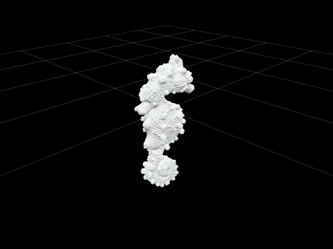 Tiny Pink Pygmy Seahorse Model Detailed Realistic Asset 3D Model