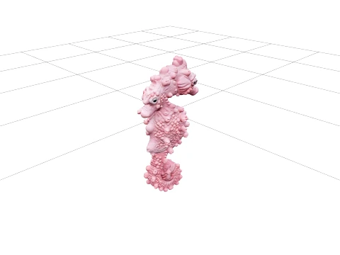 Tiny Pink Pygmy Seahorse Model Detailed Realistic Asset 3D Model