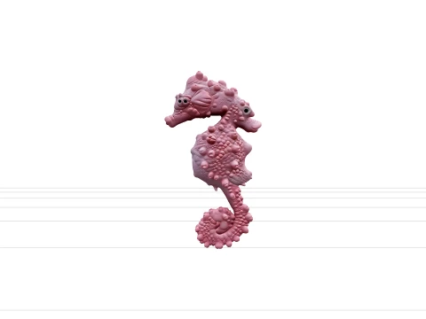 Tiny Pink Pygmy Seahorse Model Detailed Realistic Asset 3D Model