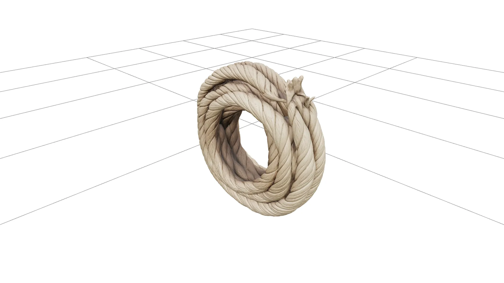 Thick Manila Rope Coil High Detail ThreeD Model Ready Optimized 3D Model .c4d .max .obj .3ds .fbx .stl .blend 