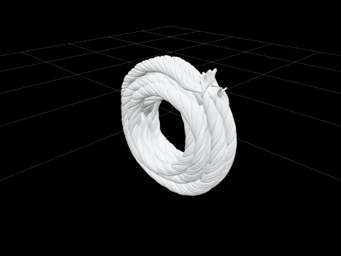 Thick Manila Rope Coil High Detail ThreeD Model Ready Optimized 3D Model