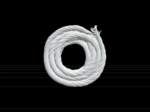 Thick Manila Rope Coil High Detail ThreeD Model Ready Optimized 3D Model