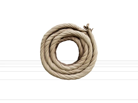 Thick Manila Rope Coil High Detail ThreeD Model Ready Optimized 3D Model