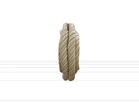 Thick Manila Rope Coil High Detail ThreeD Model Ready Optimized 3D Model
