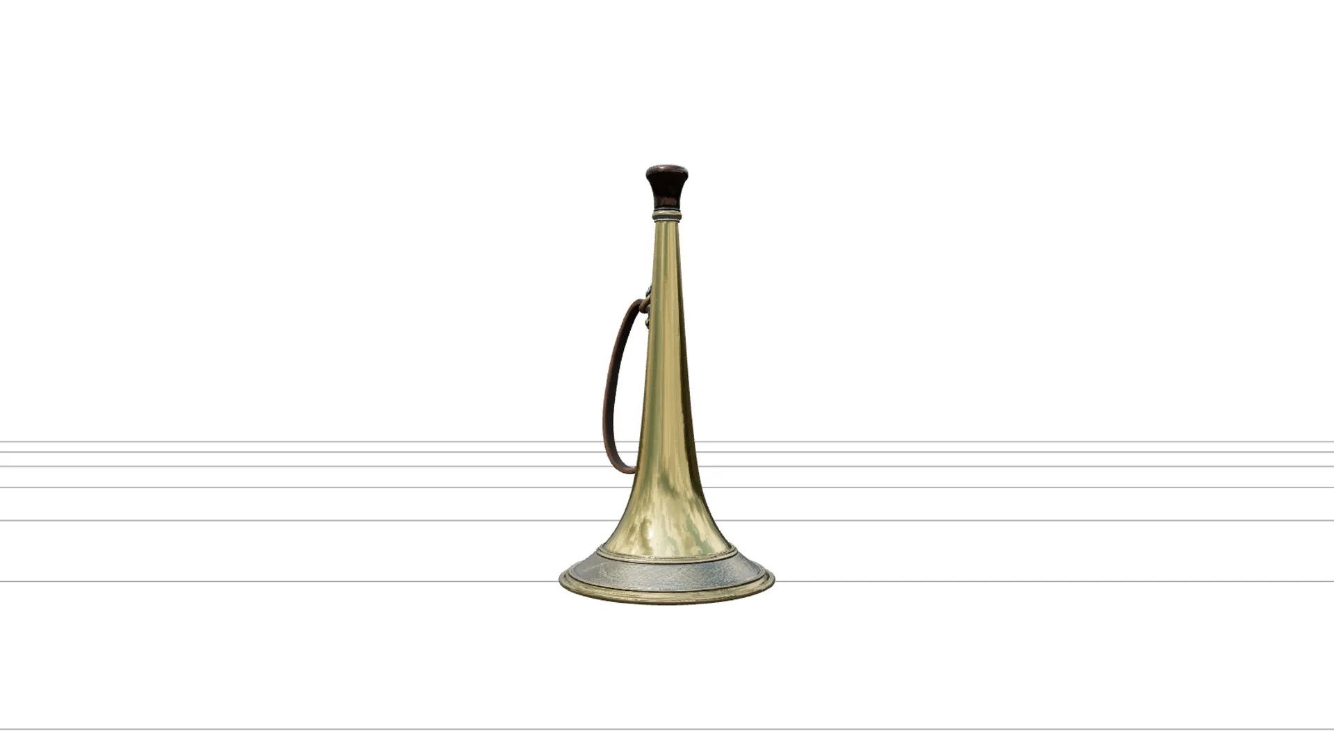 Brass Ship Speaking Trumpet Model Engraved Nautical Details 3D Model .c4d .max .obj .3ds .fbx .stl .blend 