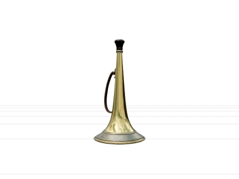 Brass Ship Speaking Trumpet Model Engraved Nautical Details 3D Model