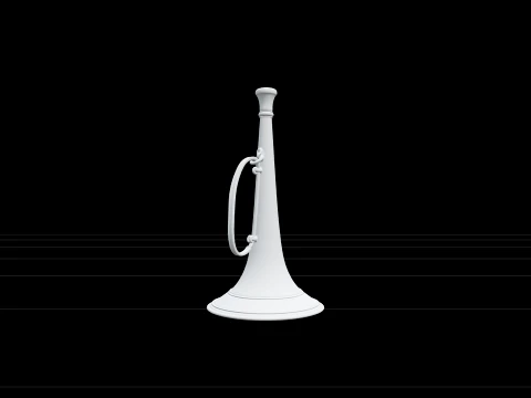 Brass Ship Speaking Trumpet Model Engraved Nautical Details 3D Model