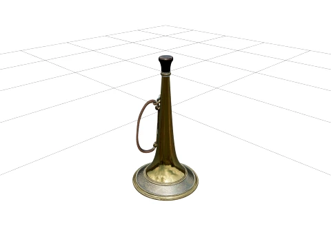 Brass Ship Speaking Trumpet Model Engraved Nautical Details 3D Model