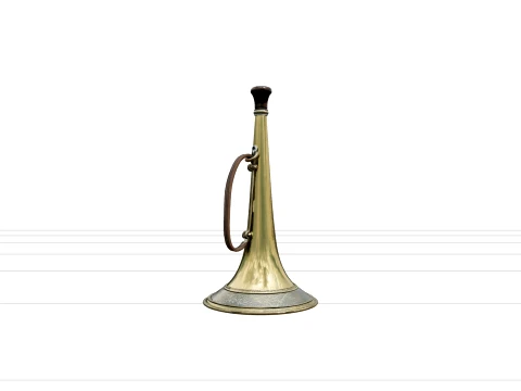 Brass Ship Speaking Trumpet Model Engraved Nautical Details 3D Model
