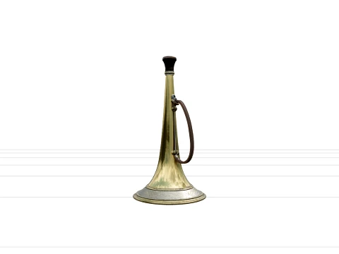 Brass Ship Speaking Trumpet Model Engraved Nautical Details 3D Model