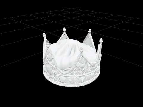 Ornate Gold Pirate Crown Model with Ruby Emerald Sapphire 3D Model