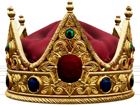 Ornate Gold Pirate Crown Model with Ruby Emerald Sapphire 3D Model