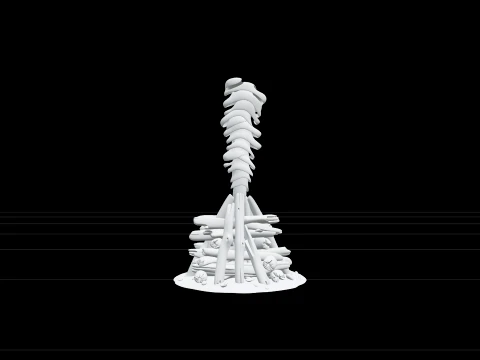 Signal Beach Fire Driftwood Model High Detail 3D Asset 3D Model