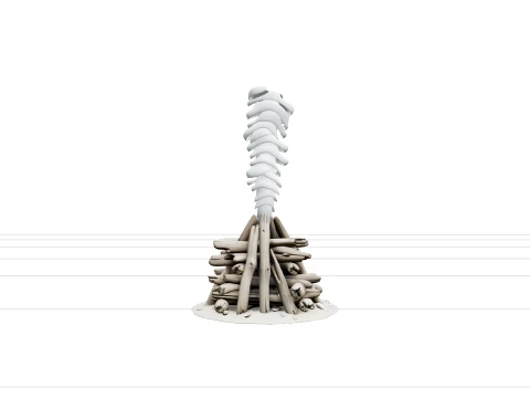 Signal Beach Fire Driftwood Model High Detail 3D Asset 3D Model