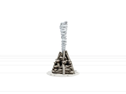 Signal Beach Fire Driftwood Model High Detail 3D Asset 3D Model