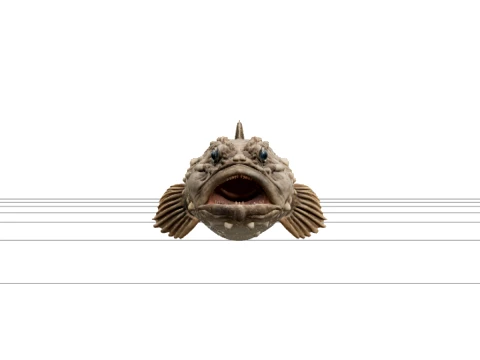 Toadfish High Detail Realistic Detailed Texture Modello 3D