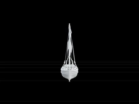 Arabian Dhow Model Lateen Sail Wooden Hull Rope Rigging Detail 3D Model
