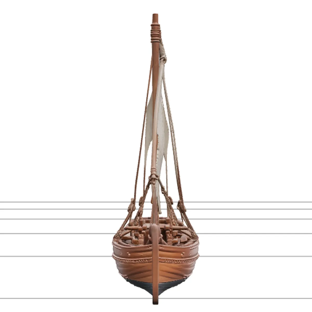 Arabian Dhow Model Lateen Sail Wooden Hull Rope Rigging Detail 3D Model .c4d .max .obj .3ds .fbx .stl .blend 