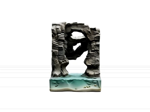 Coastal Sea Cave Model With Wave Cut Notch Skylight Sand Floor 3D Model