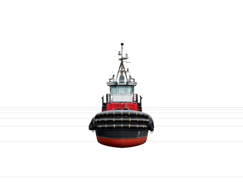Harbor Tugboat Model Reinforced Bow Towing Winch Exhaust Stack 3D Model
