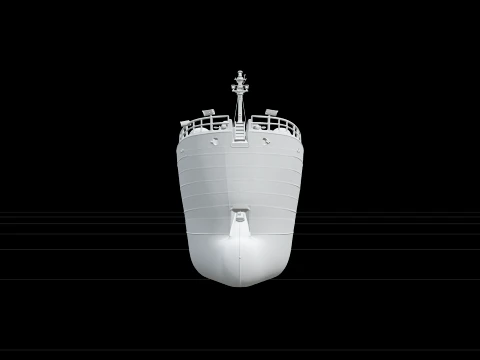 Arctic Icebreaker Hull Section Model Reinforced Steel Ice Belt 3D Model