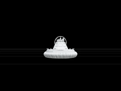 Hovercraft with Rubber Skirt Rear Propeller 3D Model