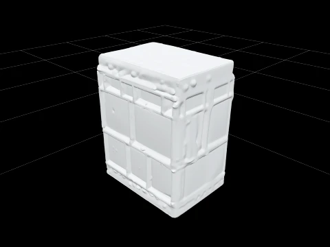 Salt Evaporation Pond Geometric Model High Detail Crust 3D Model