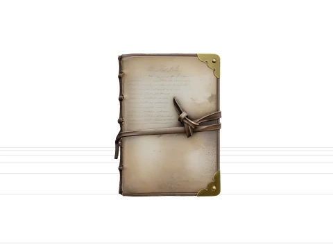Aged Leather Bound Ship Logbook Model Brass Corners 3D Model