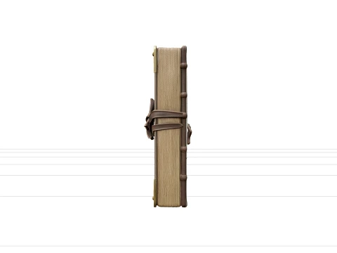 Aged Leather Bound Ship Logbook Model Brass Corners 3D Model