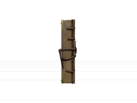 Aged Leather Bound Ship Logbook Model Brass Corners 3D Model