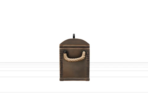 Sailor Sea Chest Wooden Model Dovetail Iron Handle Distressed 3D Model