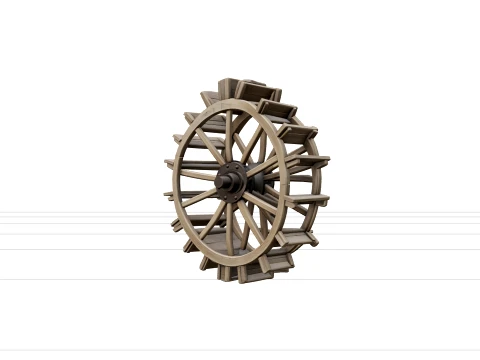 Steamboat Sternwheel Paddlewheel Model High Detail 3D Model
