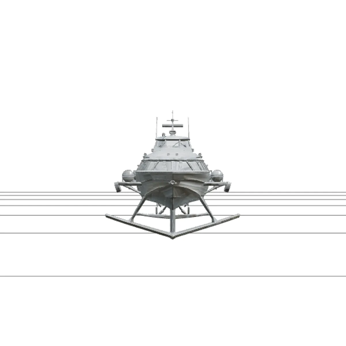 Hydrofoil Ferry Model Detailed High Poly Ready For Use 3D Model .c4d .max .obj .3ds .fbx .stl .blend