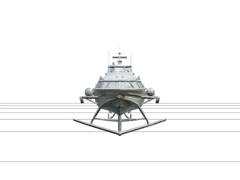 Hydrofoil Ferry Model Detailed High Poly Ready For Use 3D Model