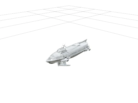Hydrofoil Ferry Model Detailed High Poly Ready For Use 3D Model
