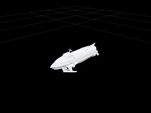 Hydrofoil Ferry Model Detailed High Poly Ready For Use 3D Model