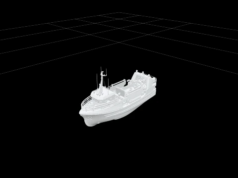 Aquaculture Wellboat Model with Live Fish Tanks Deck Pipework 3D Model