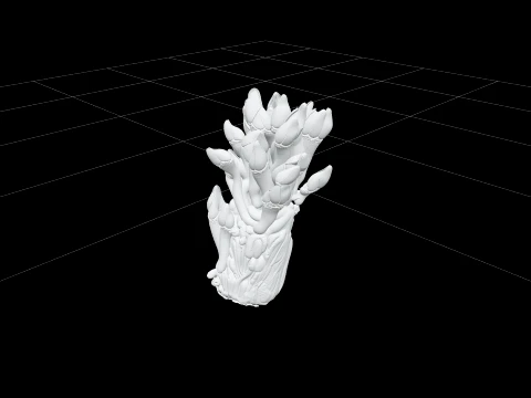 Goose Barnacle Cluster Driftwood Model Reference Sheet 3D Model