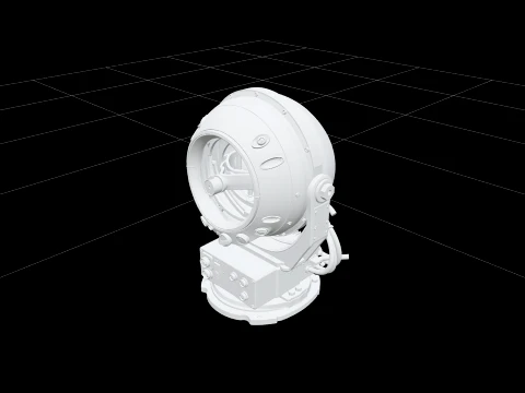 Gyrocompass Master Unit Model ThreeD Asset High Detail Ready 3D Model