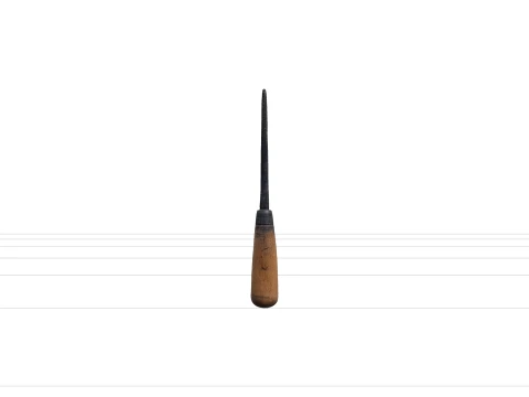 Marlinspike Model Tapered Steel Rod Wooden Handle Rust Patina 3D Model
